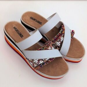 Muk Luks Groove Artist Platform Sandal - 9